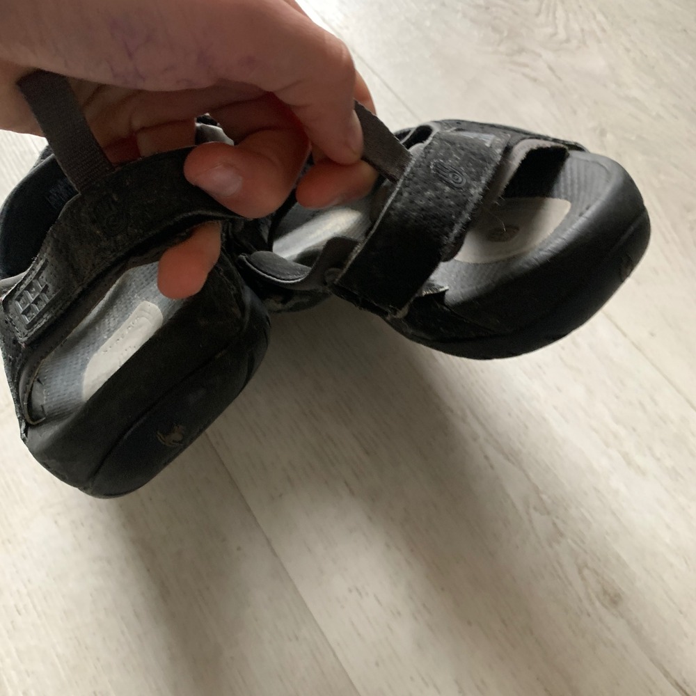 Teva Shoc Pad Mens Hiking Sandals Black Grey Adjustable Sz 11‎ Outdoor Trail - Picture 9 of 11